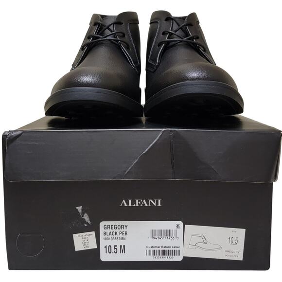 Alfani Men Gregory Chukka Ankle Boots Size US 10.5M Black Pebbled Faux Leather main image 5